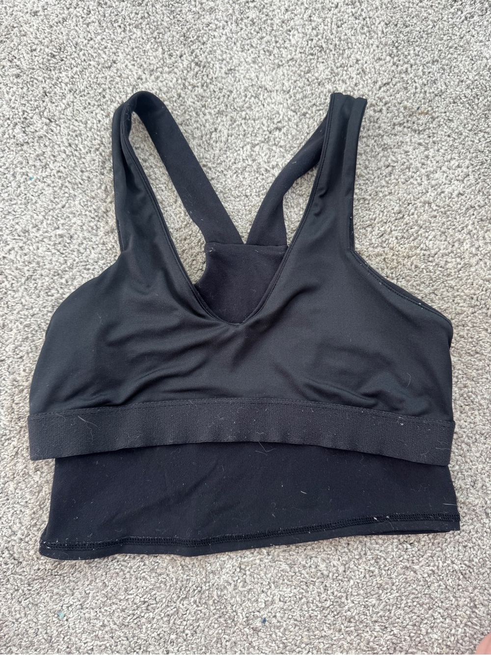 Alo Yoga Black Sports Bra Crop Tank | Women’s XS | Racerback | Medium Support - Picture 5 of 5